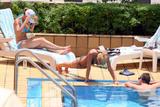Tara Reid in bikini at her hotel pool in Darwin, Australia