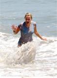 Reese Witherspoon In Blue Bikini - Beach Candids Pictures