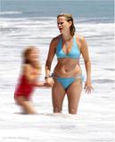 Reese Witherspoon In Blue Bikini - Beach Candids Pictures